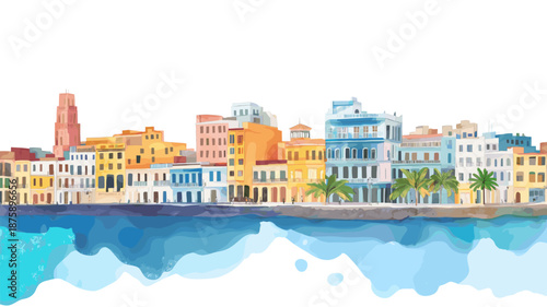 Malec?n. Malec?n hand drawn watercolor illustration