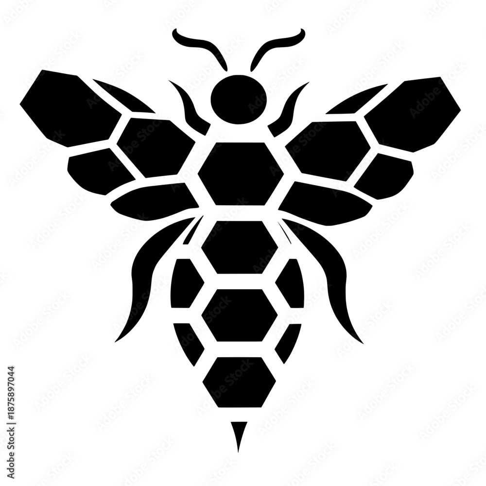 Obraz premium Bee design with hexagon patterns shows nature's structure and form
