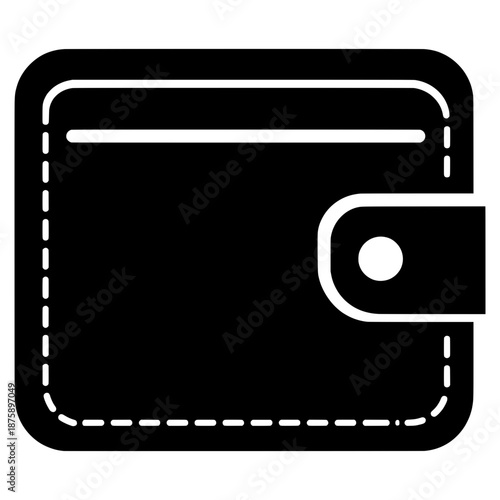 Black wallet with stitching design sitting on a flat surface