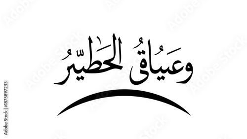 Elegant Arabic Calligraphy with a Curved Underline on a White Background.