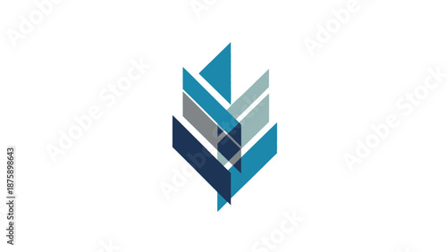 Abstract 3D Geometric Shape with Blue Tones.