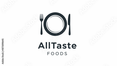 AllTaste Foods Logo with Plate Utensils.