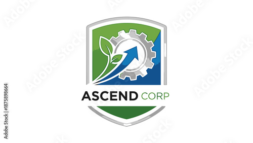 Ascend Corp Logo Design with Gear.