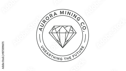 Aurora Mining Co Logo with Diamond.