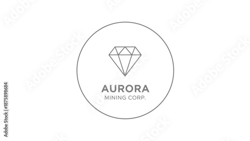 Aurora Mining Corp Diamond Logo Design.