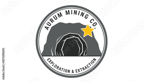Aurum Mining Co Logo with Mine Entrance.