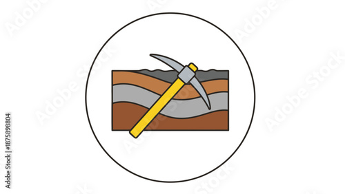 Geologist Pickaxe Tool Mining Geology Icon.