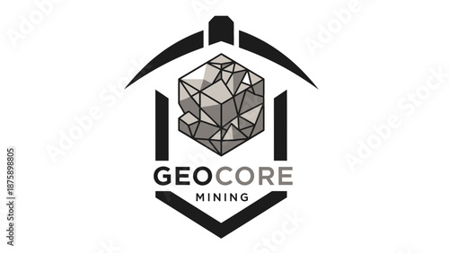 Geocore Mining Company Logo Design Element.