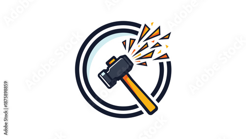 Hammer Striking with Force and Motion.