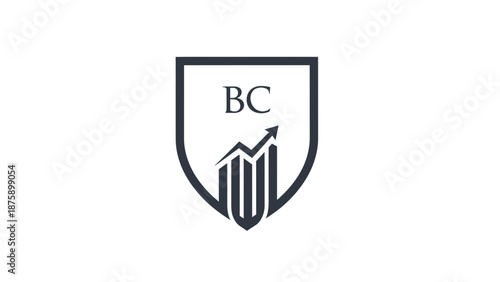 Shield Logo with BC and Growth Chart.