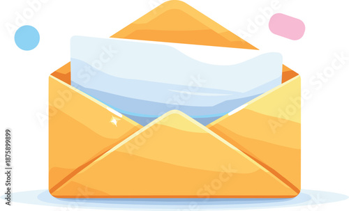 Message Delivery Icon. Envelope icon slightly opened to suggest message delivery and anticipation, modern flat vector illustration