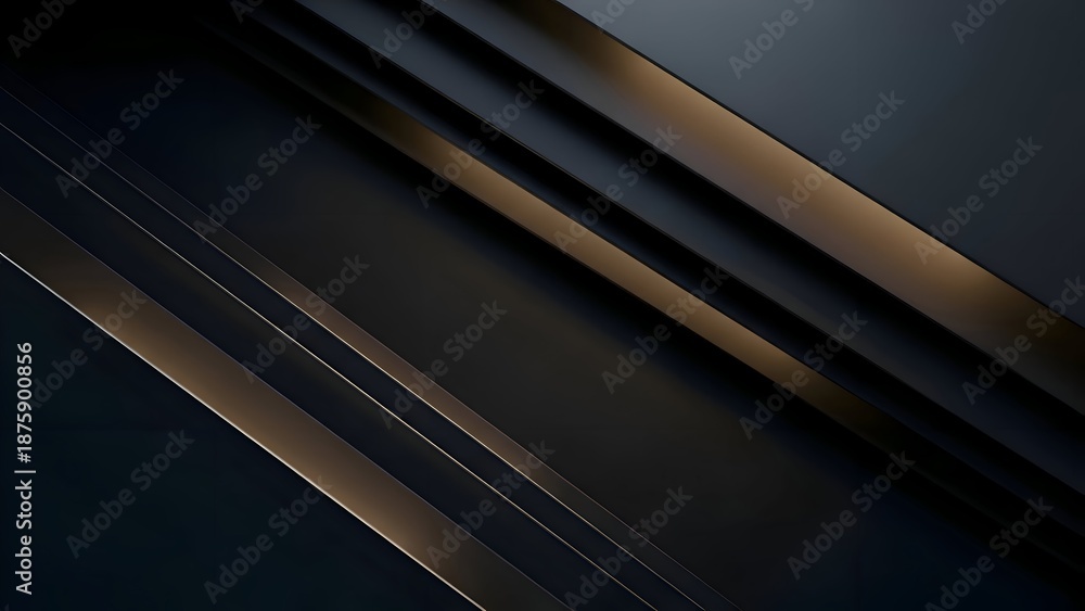 Obraz premium Dark Metallic Surface with Golden Edges.