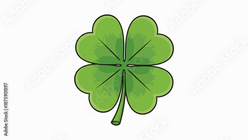 A simple, stylized illustration of a green four-leaf clover on a white background.