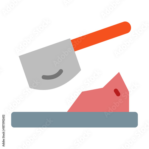 Cutting Meat Vector Icon Design