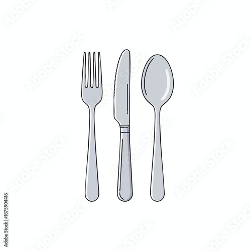 Simple Silverware Set Illustration