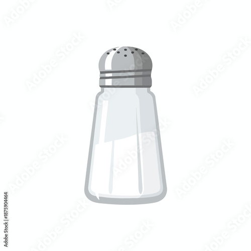 Transparent Salt Shaker on White Background