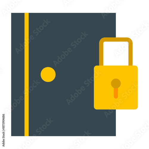 Door Lock Vector Icon Design