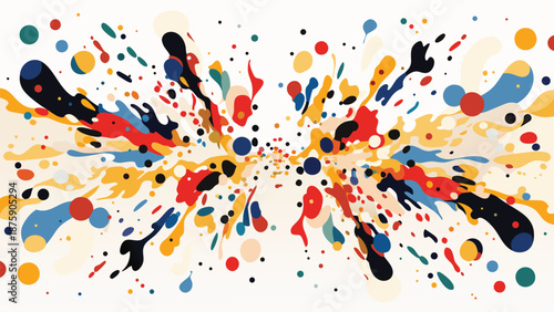 Vibrant colorful paint splashes exploding in dynamic motion