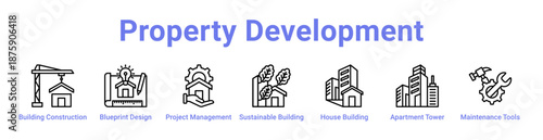 Property Development Icon Banner and Collection