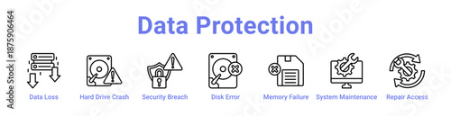 Data Protection Icon Banner and Collection