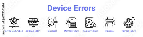 Device Errors Icon Banner and Collection