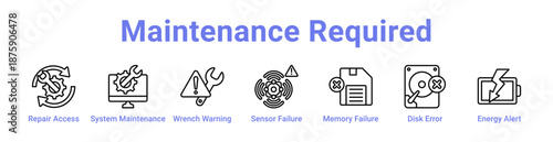 Maintenance Required Icon Banner and Collection