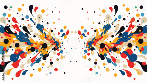 Vibrant colorful paint splashes exploding in dynamic motion