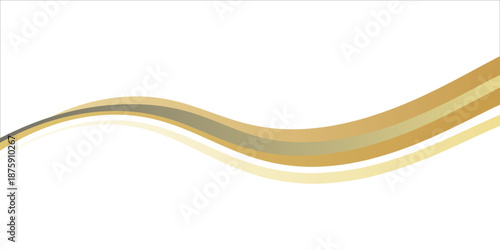 Golden Wave Abstract Background With Curved Stripes For Modern Design
