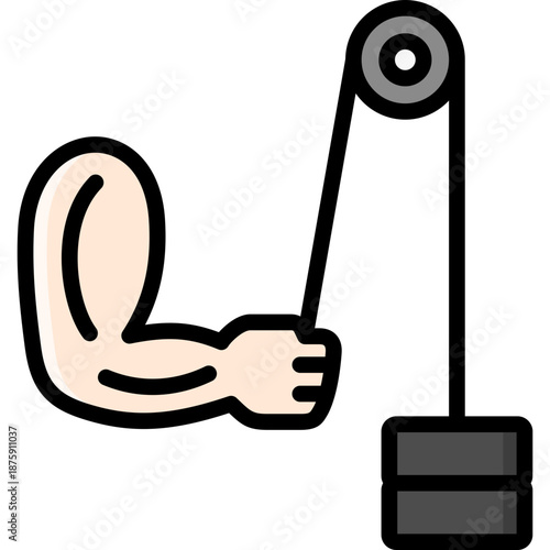 gym equipment icon illustration design with filled outline