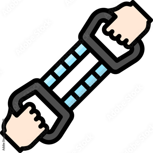 chest expander icon illustration design with filled outline