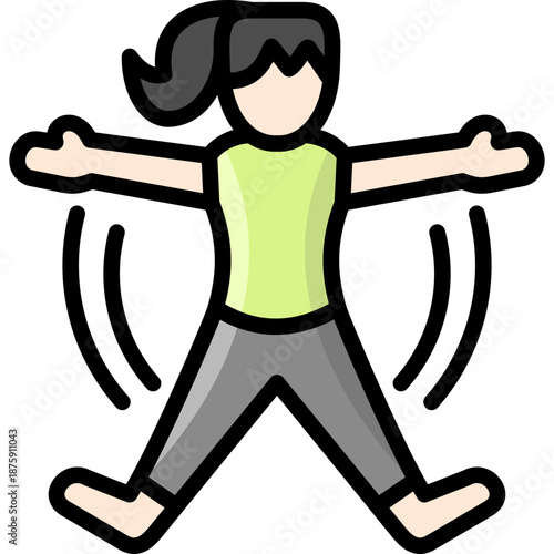 jumping jack icon illustration design with filled outline