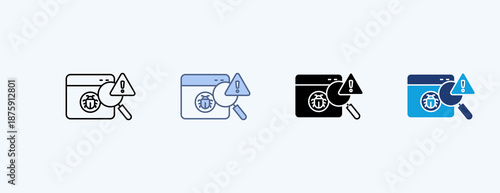 Threat Detection Multiple Icon Illustration Vector