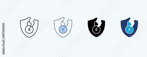 Security Breach Multiple Icon Illustration Vector