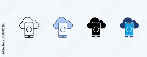 Data Backup Multiple Icon Illustration Vector