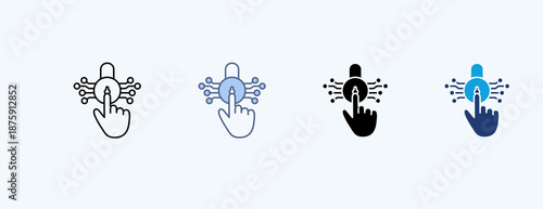 Access Control Multiple Icon Illustration Vector