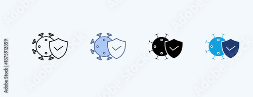 Virus Protection Multiple Icon Illustration Vector