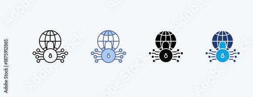 Security Network Multiple Icon Illustration Vector