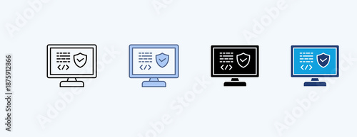 Security Software Multiple Icon Illustration Vector