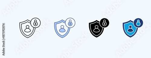 Privacy Shield Multiple Icon Illustration Vector