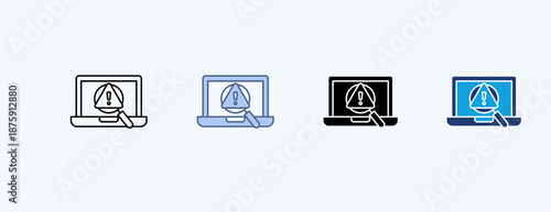 Online Threat Multiple Icon Illustration Vector