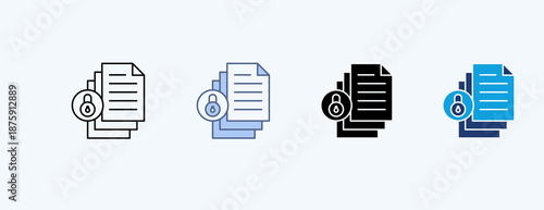 Information Security Multiple Icon Illustration Vector