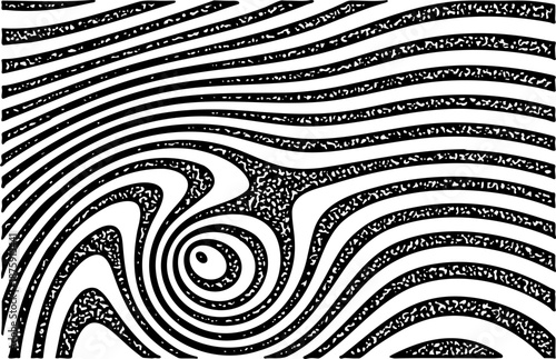 Dynamic swirl pattern with textured black lines on white background. Vector illustration for modern abstract design use.