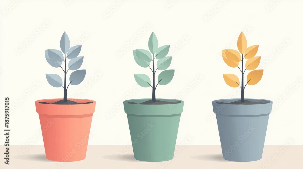 Obraz premium Equity growth investment concept flat design front view business theme cartoon drawing colored pastel.