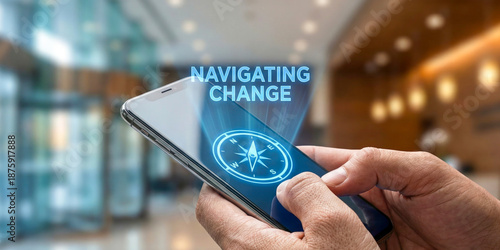 Business strategy high level planning concept navigating change guidance in modern office environment