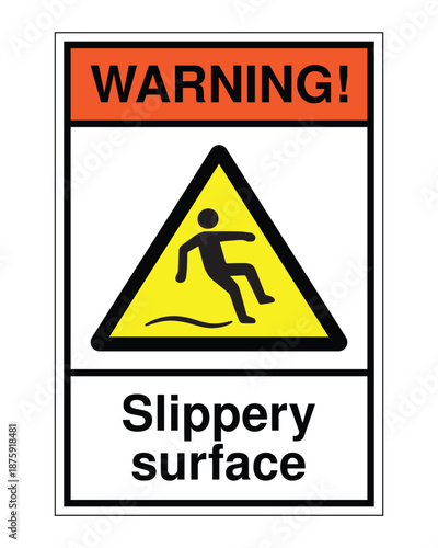 Enhanced Slippery Surface Warning Sign - Multi-Panel Vector Industrial Safety and Hazard Notice
