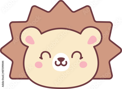 Hedgehog Face Kawaii Cartoon