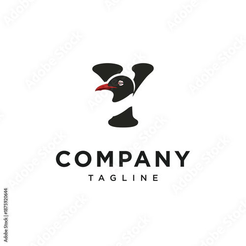 Letter Y Laughing Gull Icon Vector Logo