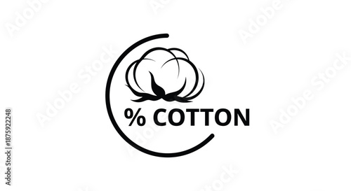 Black and white graphic symbol representing cotton percentage for textile labeling and material composition information.
