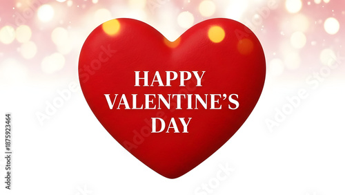 Happy valentine's day heart isolated on white background