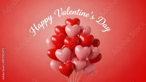Happy valentine's day balloons isolated on white background